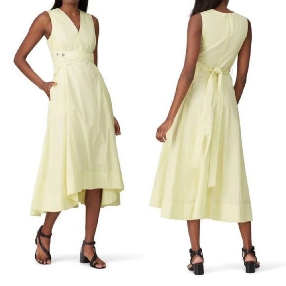 3.1 Phillip Lim Sleeveless Poplin Yellow V-Neck Midi Dress 6